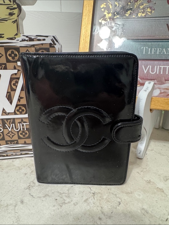CHANEL Handbags - CHANEL Black Patent Leather CC Logo agenda/passport holder